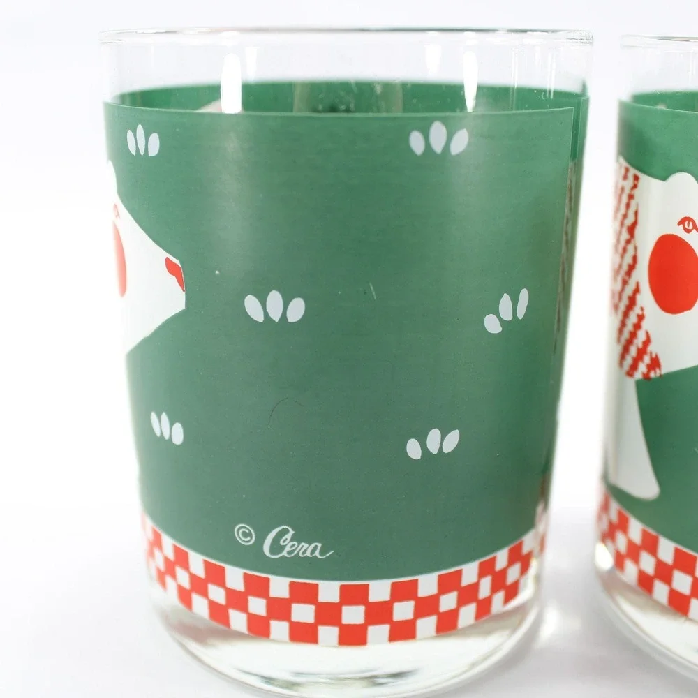 Double Old Fashioned Christmas Winter Cocktail Glasses Cera Set of 3 Polar Bear